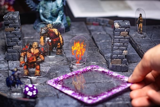 Arcknight Dungeons & Dragons Spell Effects AOE Templates - DND Accessories 24pc Complete Area of Effect Marker Set for D&D 5E - Clear Overlay Measurement Tools All Shapes, Conditions & Buffs