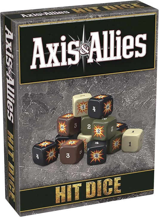 Renegade Games Studio: Axis & Allies: Hit Dice - 72 Dice in 4 Styles, 16mm, Military Style Duffel Carry Bag, Strategy Board Game Accessory & Upgrade