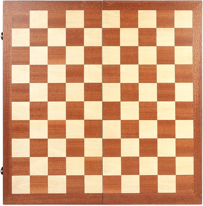 VAMSLOVE 15inch Checkers Folding Wooden Game Set, 100 Square Checkerboard International Checkers Draughts Board 10x10 for Kids with Pieces Storage Slots (Instructions Included)