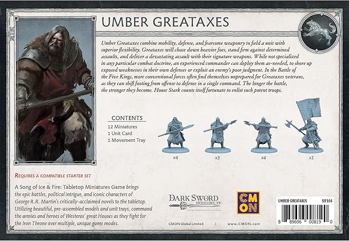 CMON A Song of Ice and Fire Tabletop Miniatures Game Umber Greataxes Unit Box (Multilingual Edition) - Strategy Game for Adults, Ages 14+, 2+ Players, 45-60 Minute Playtime, Made by CMON