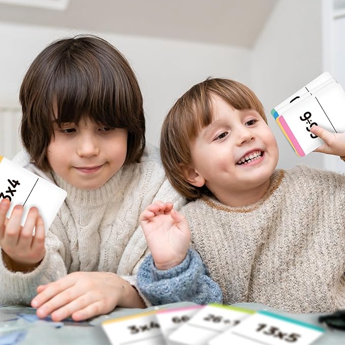 QUOKKA 3xSet Multiplication Flash Cards 3rd Grade - 340 Flashcards Multiplication and Division Math Games - Learning Board Games for Boys and Girls Ages 3 - Fun Educational Preschool Games