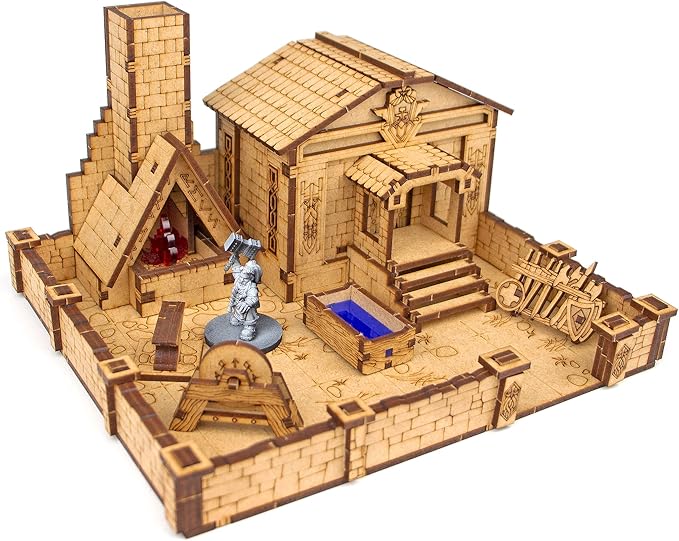 TowerRex Dwarven Forge D&D Terrain, Tabletop Buildings, Modular Battle Mat Grid, DND Accessories, Props for Dungeons & Dragons, Pathfinder, Warhammer, Wargaming Scenery for 25mm 32mm 28mm Miniatures