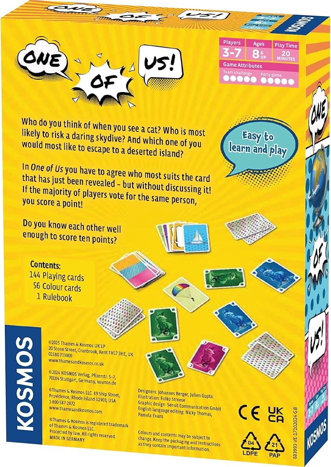 Thames & Kosmos One of Us - Cooperative Party Game | ICE Breaker | Color-Blind Friendly | Casual | Voting Game
