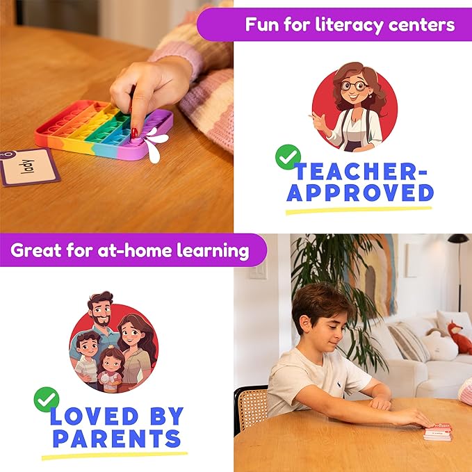 THE FIDGET GAME Science of Reading Flash Cards & Popping Mats - Master Digraphs & Syllables - Engaging Educational Kit for Dyslexia & Young Readers, Grades 1-3