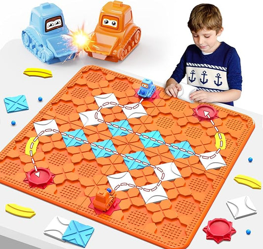 Road Builder Kids Logic Toys: Large Puzzle STEM Board Games, Educational Montessori Toys Birthday Gifts for Age 4-8 Year Old (Orange)