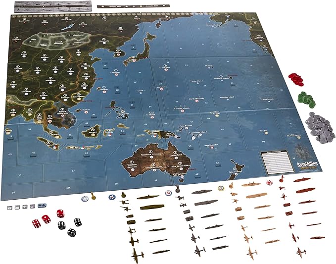 Avalon Hill Axis & Allies Pacific 1940 Second Edition WWII Strategy Board Game, with Extra Large Gameboard, Ages 12 and Up, 2-4 Players