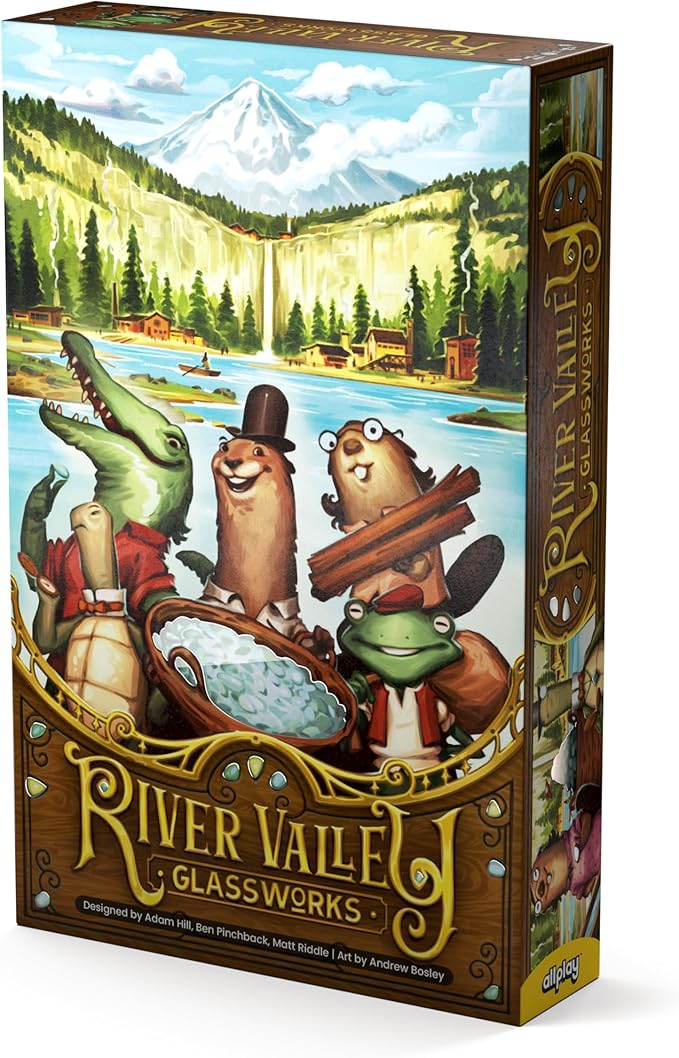 ALLPLAY - River Valley Glassworks Retail Edition Board Game for Families and Adults - Cozy Yet Clever Drafting Game - Colorful, Tactile Pieces - Scoring Puzzle - 1 to 5 Players - 20 Minutes