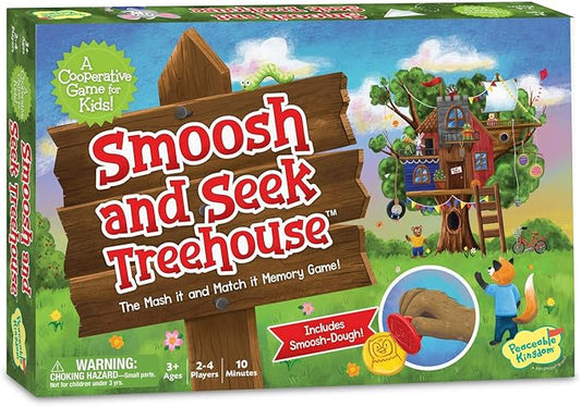 Peaceable Kingdom Smoosh and Seek Treehouse - Cooperative Memory-Matching Game - Use Teamwork to Win! - Perfect for Families with Kids Ages 3 & up
