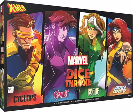 Marvel X-Men Dice Throne Box 2, 4 Hero Box Featuring Cyclops, Jean Grey, Gambit & Rogue, Competitive Board Game, Stand-Alone & Cross Compatible, Officially Licensed