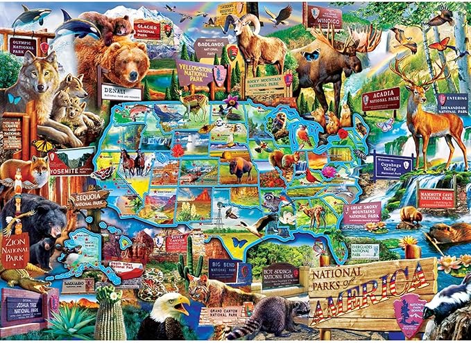 MasterPieces - 1000 Piece Jigsaw Puzzle, National Parks of America, Fun for Adults, Family, Kids 19.25"x26.75"