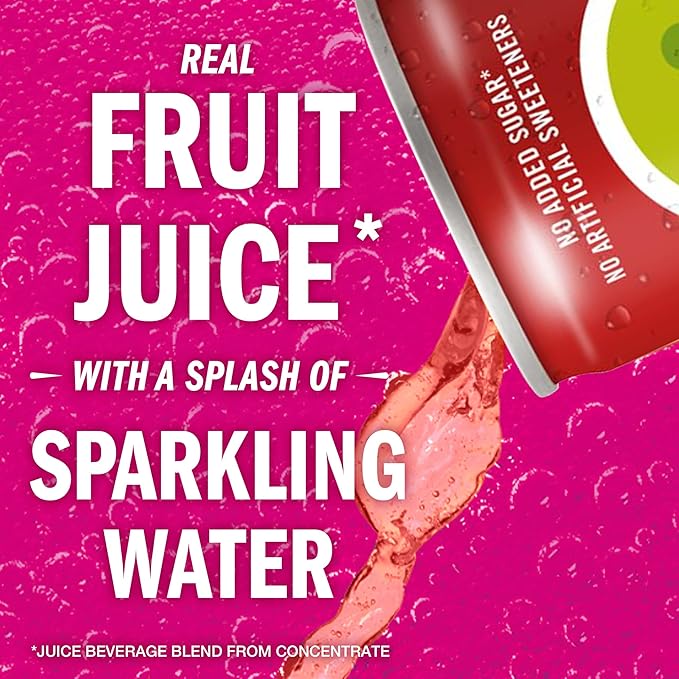 IZZE Sparkling Juice Beverage Blend, Cherry Lime, No Sugar Added, 8.4 FL OZ, 24 Cans