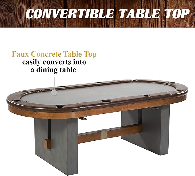 Barrington Poker Multiple Styles Folding Poker Table & Poker Table Top/Dining Table Collection, Durable Padded Rail Tables with Felt Playing Surface, Perfect for Texas Holdem Games