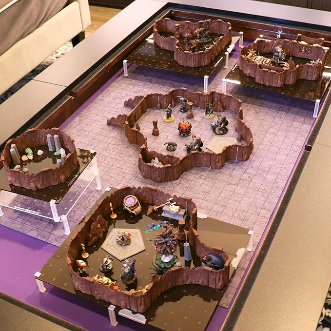 Troll Cavern Set - Mini Dungeon Castle Cavern DND Terrain for Tabletop RPGs, Dungeons & Dragons, Pathfinder, War Gaming, and More! - by DCD (124+pcs, 3.5sqft, 16areas)