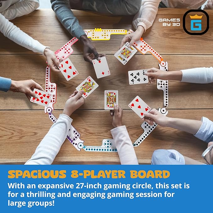 Pegs and Jokers Board Game - Strategic, Fun, Engaging, and Portable - Play with Family and Friends - Easy to Learn - Travel-Friendly - with Horse-Head Peg and Deck of Cards 2-8 Players