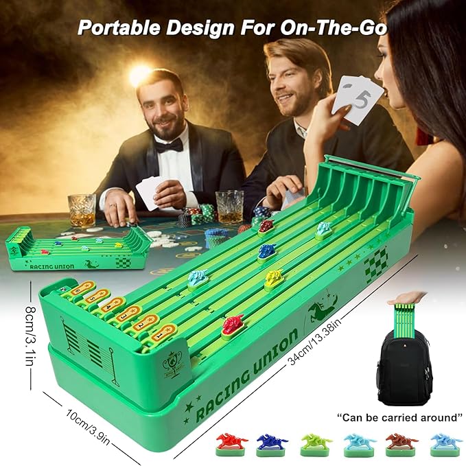 Derby Horse Racing Game Electric, Derby Dash Horse Race Game Electronic, 6-Horse Racing Table Games, Family and Adult Race Board Game Great for Parties