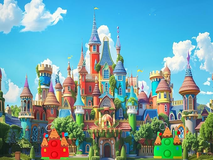 20 Packs Bulk Mini Dreamy Castle Princess fidgets Toys for Kids Children Classroom Students Gifts Prize from Teacher,Birthday Party Bubble Favors (Castle)