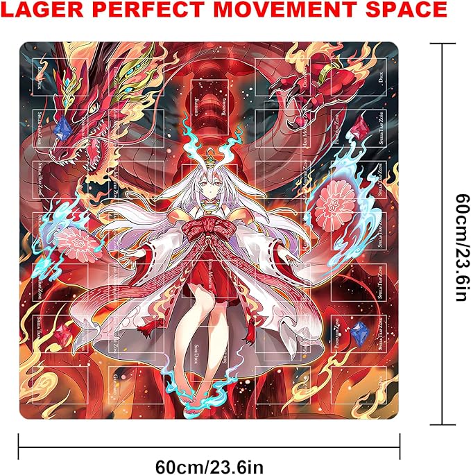 Card Rubber Mat - 2 Player, Square playmat for Gamer 60x60cm/23.6x23.6inch