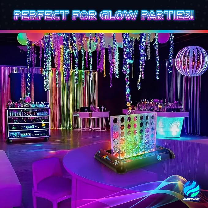 Glow in a Row Light-Up 4 in a Row Board Game, Strategy Games for Kids Ages 6 and Above, 2 Player Game, Perfect for Kids and Adults Family Game Night