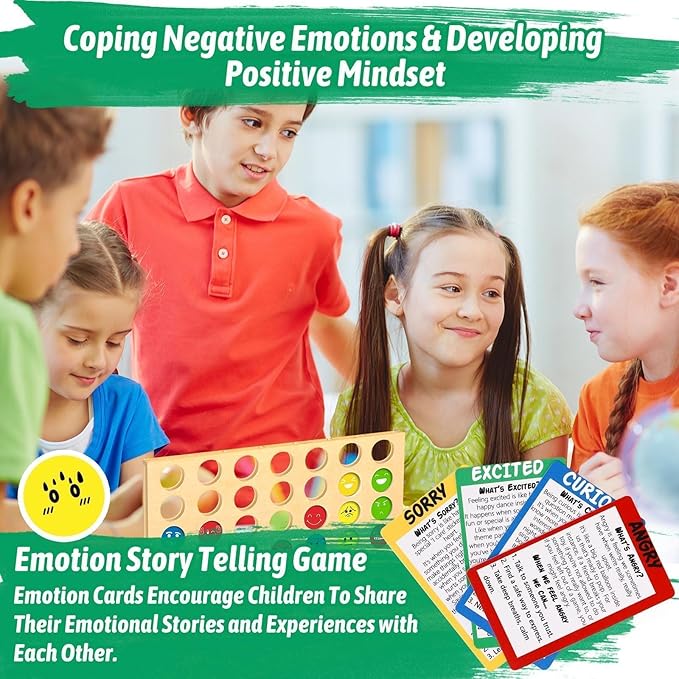 Garybank Social Emotional Learning Therapy Games for Kids, w/56 Emotion Cards, Connect 4 Coping Skills Activities, Emotional Regulation Therapist Games, School Counselor Office Must Haves