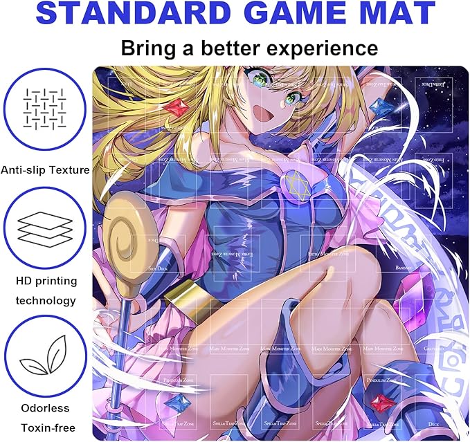 Card Rubber Mat - 2 Player, Square playmat for Gamer 60x60cm/23.6x23.6inch