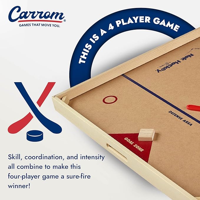 Carrom Champion Nok Hockey Game (Large) — Wooden Board Games for Adults & Children — Indoor and Outdoor Games for Family — Sports Board Games