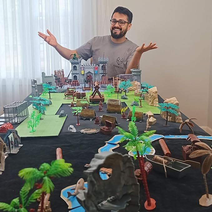 Dungeons & Dragons Castle Set | 240+ Pieces, Dragons, Double-Sided Battle Map | Modular DND Terrain, Miniatures Set for Dungeon Masters Pathfinder DND 5e Medieval