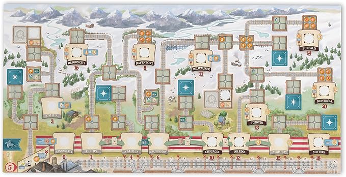 Great Western Trail 2nd Edition Rails to The North Board Game Expansion - New Adventures Await! Strategy Game for Kids & Adults, Ages 12+, 1-4 Players, 75-150 Min Playtime Made by Eggertspiele