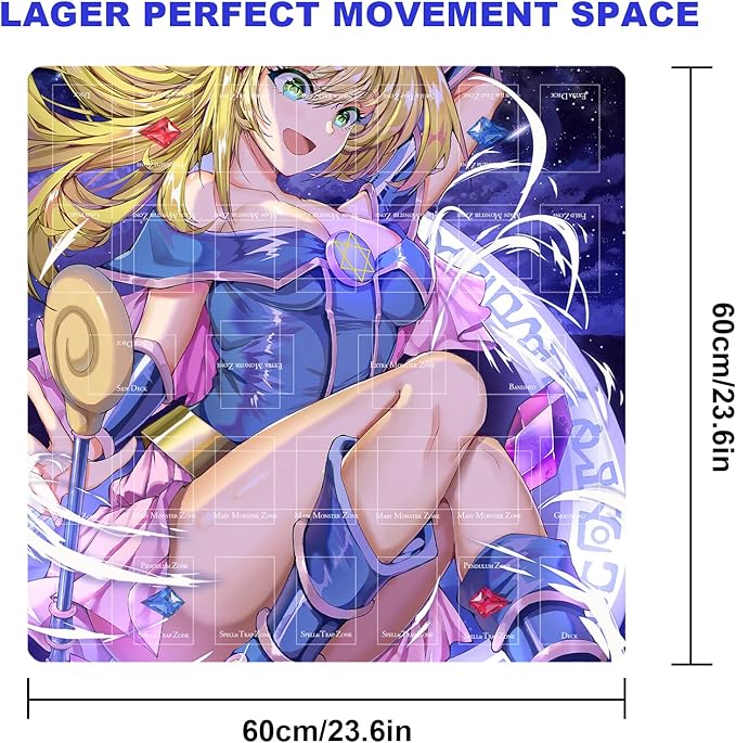 Card Rubber Mat - 2 Player, Square playmat for Gamer 60x60cm/23.6x23.6inch