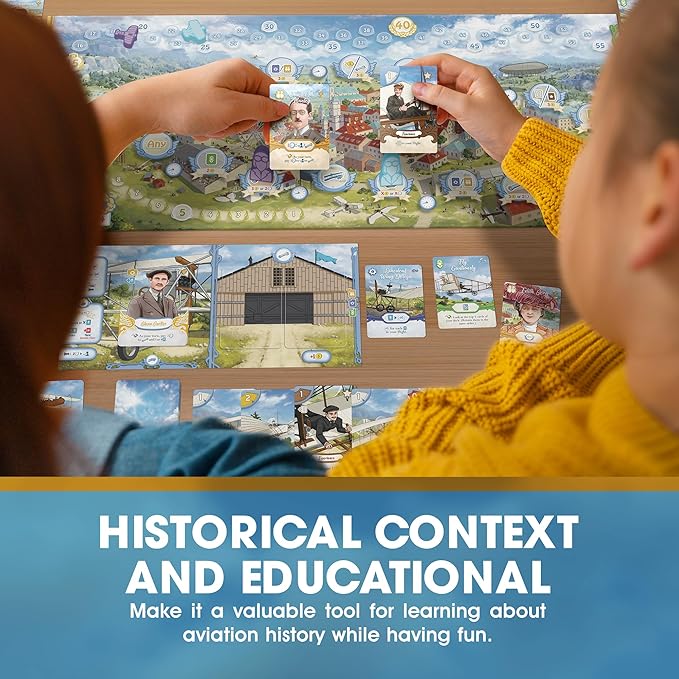 First In Flight: MENSA Award Winning Board Game About Historical Aviation - Strategy Board Game for Teens, Adults and Heavy Gamers - A Flight-Themed Adventure Card Game for Airplane Enthusiasts