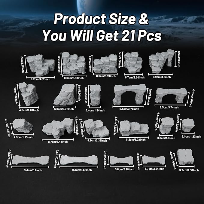 RPG Terrain AF693 The Pit Canyon Scene for DND Campaigns – The Pit Canyon Modular Scenery Set with Rock Bridges, TTRPG Structures, Map Accessories for 28–32mm Characters, Wargame and Roleplay Ready