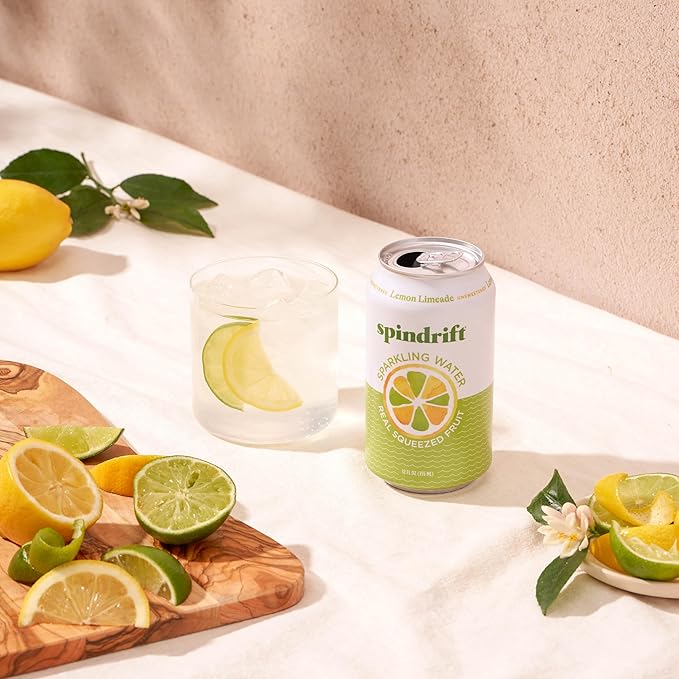 Spindrift Lemon Limeade Can 12 Ounce (Pack of 24)