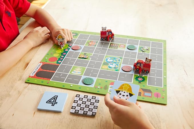 Mudpuppy Fire Engine Rescue – Cooperative Preschool Board Game Featuring Bold Fire Engine Promotes Social Emotional Development for Children Ages 4 and Up