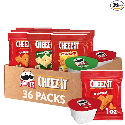 Cheez-It and Pringles Variety Pack, Lunch Snacks, Kids Snacks, Variety Pack (36 Packs)