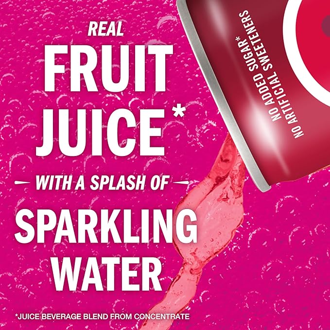 IZZE Sparkling Juice Beverage Blend, Pomegranate, No Sugar Added, 8.4 FL OZ, 24 Cans