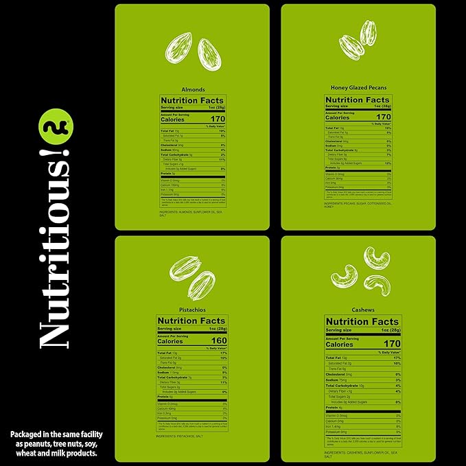 NUT CRAVINGS - Mixed Nuts Gift Basket in Red Gold Box (4 Assortments) Food Arrangement, Healthy Snack Care Package, Kosher