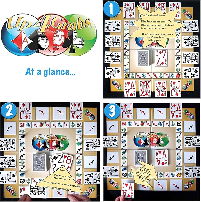 Up 4 Grabs – The Wild Card-Playing Board Game Packed with Twists and Turns – Classic Family & Adult Game Night Fun