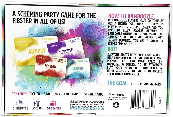 Bamboozled - A Hilariously Fun Bluffing Dice & Card Game. Family-Friendly Party Game for Kids, Teens & Adults. Fast and Easy to Learn