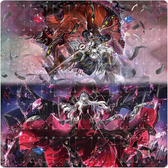 Card Rubber Mat - 2 Player, Square playmat for Gamer 60x60cm/23.6x23.6inch