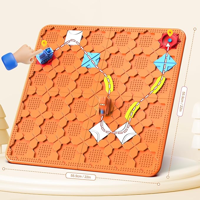 Road Builder Kids Logic Toys: Large Puzzle STEM Board Games, Educational Montessori Toys Birthday Gifts for Age 4-8 Year Old (Orange)