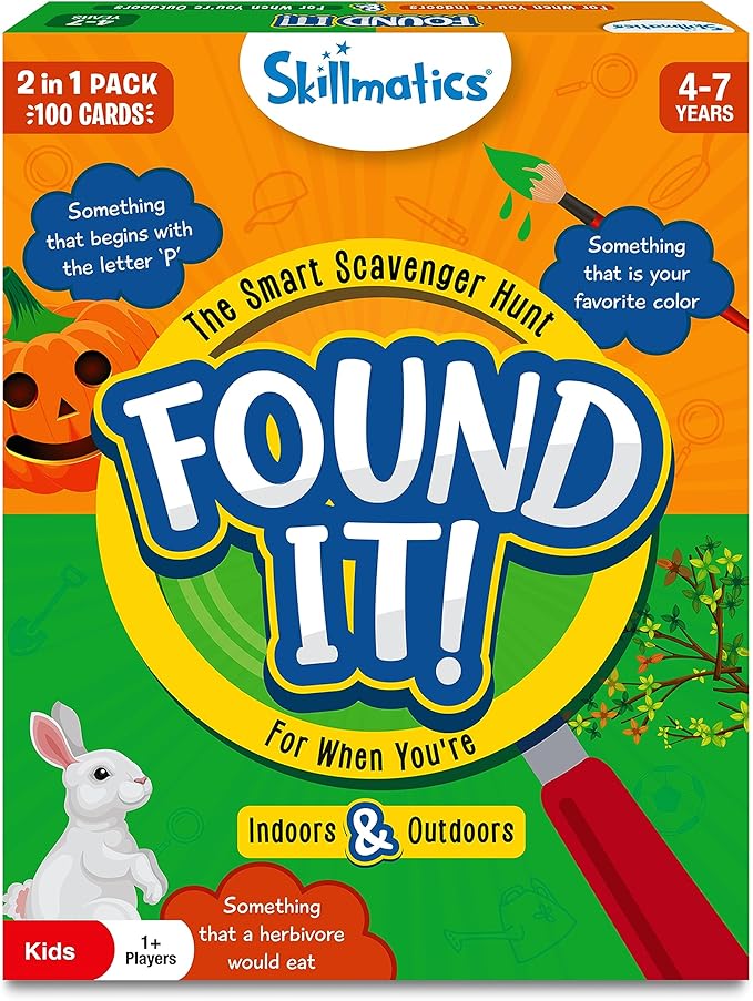 Skillmatics Indoor & Outdoor Scavenger Hunt Card Game - Found It, Learning Toys, Educational, Gifts for Kids, Boys, Girls and Families, for Ages 4, 5, 6, 7, Perfect for Home, School, Playdates