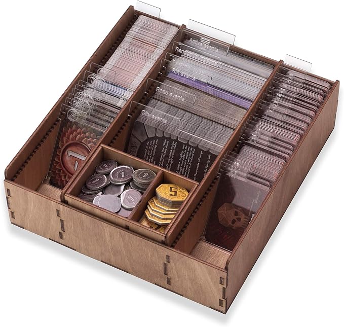 SMONEX Wooden Organizer and Four Player Boards Compatible with Gloomhaven Board Game - Box Suitable for Storage All Gloomhaven Expansions - Insert and Storage