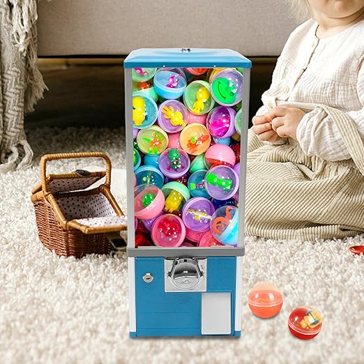 Candy Vending Machine, 1.06-1.77in Toy Capsule Vending Machine, Commercial Gumball Vending Machine, Candy Vending Machine for Home, Gaming Stores 10.24 * 10.24 * 25.2 in (Blue)
