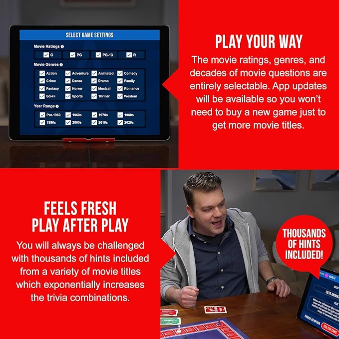 Soundtrack Trivia Movie Game, Name The Movie from a 15 Second Music Clip, Board Game for Family, Adults, Kids Ages 8+, 1 or More Players by Game Night Media