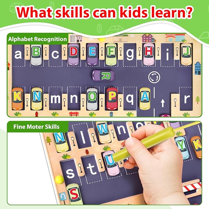 Wooden Magnetic Alphabet Maze Letter Puzzle, Montessori Fine Motor Skills Toys for Boys Girls 3 4 5 Years Old, ABC Learning Toys for Kids Age 3+, Christmas, Birthday Present