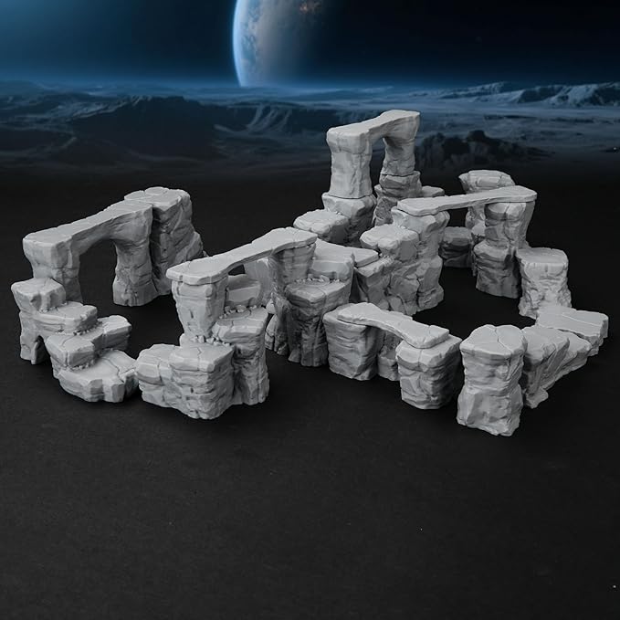 RPG Terrain AF693 The Pit Canyon Scene for DND Campaigns – The Pit Canyon Modular Scenery Set with Rock Bridges, TTRPG Structures, Map Accessories for 28–32mm Characters, Wargame and Roleplay Ready
