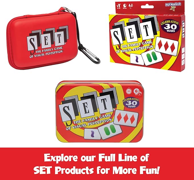 SET Enterprises SET - The Family Card Game of Visual Perception - Race to Find The Matches, For Ages 8+,81 Cards, Rules included