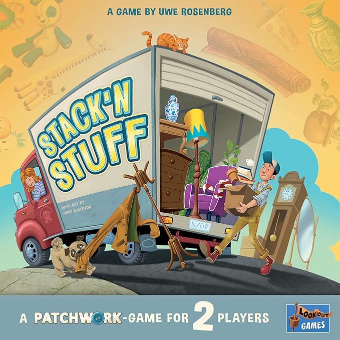 Stack'n Stuff Board Game - A Patchwork Game For Two Players! Quick and Strategic Moving Game, Puzzle Game, Fun Family Game for Kids & Adults, Ages 6+, 2 Players, 20-30 Mins