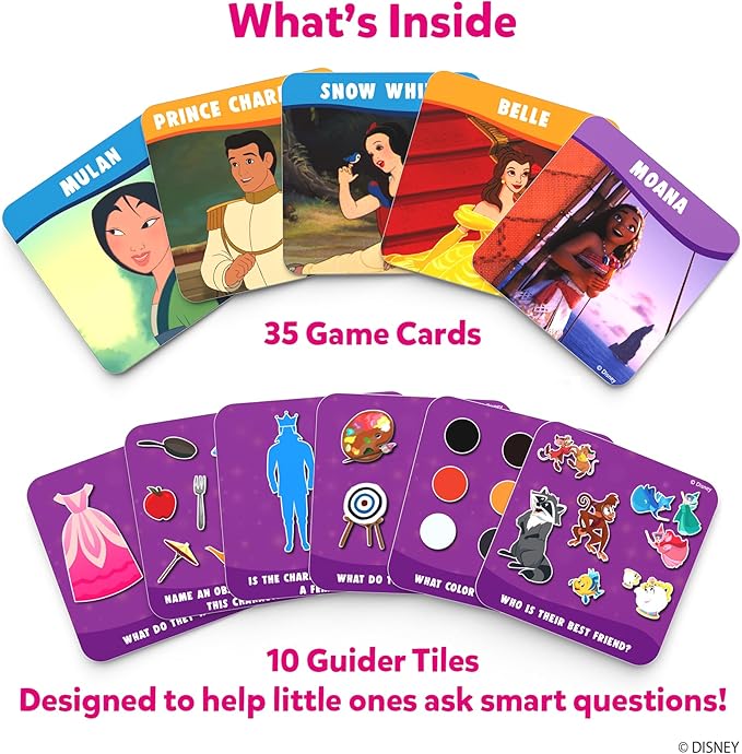 Skillmatics Guess in 10 - Disney Princess Card Game for Preschool Kids, Girls & Boys Who Love Cinderella, Ariel, Jasmine, Fun Travel Game & Gifts for Ages 3, 4, 5, 6