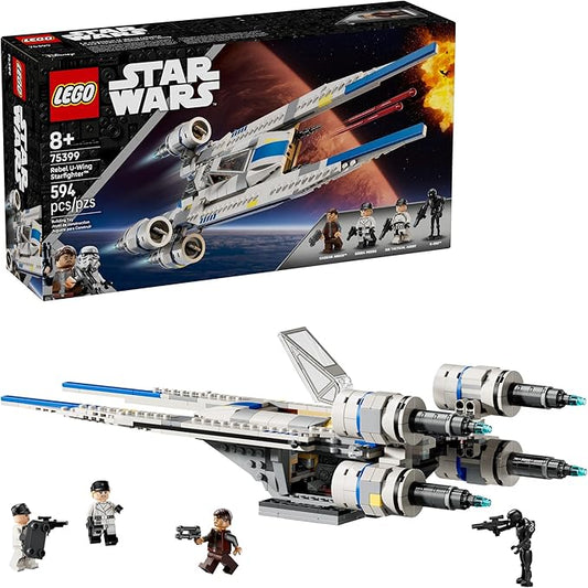 LEGO Star Wars Rebel U-Wing Starfighter Building Set - Includes Cassian Andor, Dedra Meero and K-2SO - Model Action Toy for Andor Fans - Birthday Gift Idea for Boys, Girls, Kids, Ages 8+ - 75399