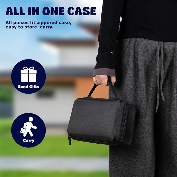 Rummy Cube 6 Player with 6 Wooden Racks, 160 Tiles, Portable Travel Game Set for Family Game Night, Travel Case, Drawstring Bag